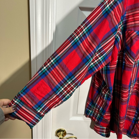 Terra & Sky Colorful Plaid Button Down Shirt - Picture 3 of 5